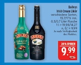 Schokolade Haselnuss Irish Cream Likör Angebote von Baileys bei Marktkauf Plauen für 9,99 €