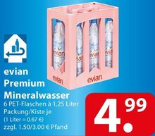 evian Premium Mineralwasser bei famila Nordost in Elmshorn evian Premium Mineralwasser im Angebot bei famila Nordost Elmshorn für 4,99 €
