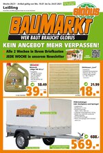 Globus-Baumarkt Prospekt für Kretzschau mit 16 Seiten Globus-Baumarkt Prospekt für Kretzschau: "WER BAUT BRAUCHT GLOBUS", 16 Seiten, 19.07.2021 - 24.07.2021
