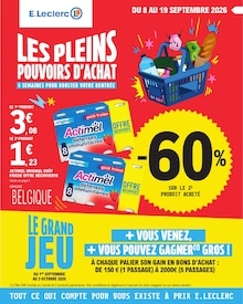 Catalogue E.Leclerc à Chaponnay cette semaine, valable du 08/09/2026 au 19/09/2026 Prospectus E.Leclerc à Chaponnay, "LES PLEINS POUVOIRS D'ACHAT", 40 pages de promos valables du 08/09/2026 au 19/09/2026