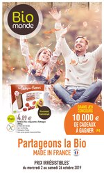 Catalogue Biomonde "Partageons la Bio made in France", 12 pages, à Bordeaux, 02/10/2019 - 26/10/2019 Prospectus Biomonde "Partageons la Bio made in France", 12 pages, à Bordeaux, 02/10/2019 - 26/10/2019