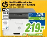Multifunktionsdrucker Color Laser MFP 178nwG im Angebot bei expert in Oberursel Multifunktionsdrucker Color Laser MFP 178nwG Angebote von HP bei expert Oberursel für 249,00 €
