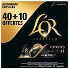 Capsules café ristretto intensité 11 - L'OR en promo chez Intermarché Valence à 10,76 €