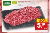 Biofleisch im Netto Marken-Discount Prospekt Bio Rinder Hackfleisch von BioBio im aktuellen Netto Marken-Discount Prospekt für 5,19 €