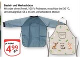 Bastel- und Werkschürze mit Ärmel Angebote bei GLOBUS Rüsselsheim für 4,99 €