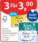 Feuchtes Toilettenpapier Deluxe von Favora für 3,00 € bei budni im Angebot Feuchtes Toilettenpapier Deluxe von Favora im aktuellen budni Prospekt
