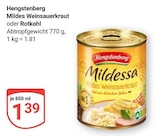 Mildes Weinsauerkraut Angebote von Hengstenberg bei GLOBUS Duisburg für 1,39 €
