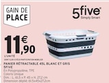 Panier rétractable 45l blanc et gris - 5five dans le catalogue Intermarché