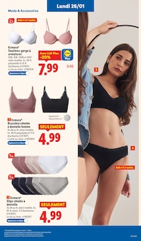 Promotion Lingerie dans le prospectus Lidl, valable du 22/01/2026 au 28/01/2026 Promo Lingerie dans le catalogue Lidl du moment à la page 55
