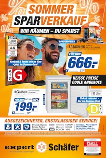 expert Schäfer Prospekt SOMMER SPARVERKAUF: WIR RÄUMEN - DU SPARST mit 1 Seite