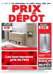 Catalogue Bricolage Brico Dépôt en cours à Thal-Drulingen et alentours, "PRIX DÉPÔT", 1 page, 14/08/2025 - 28/08/2025
