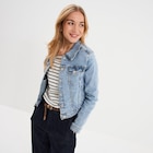 Veste en jean ajustée boutonnée denim double stone femme dans le catalogue La Halle