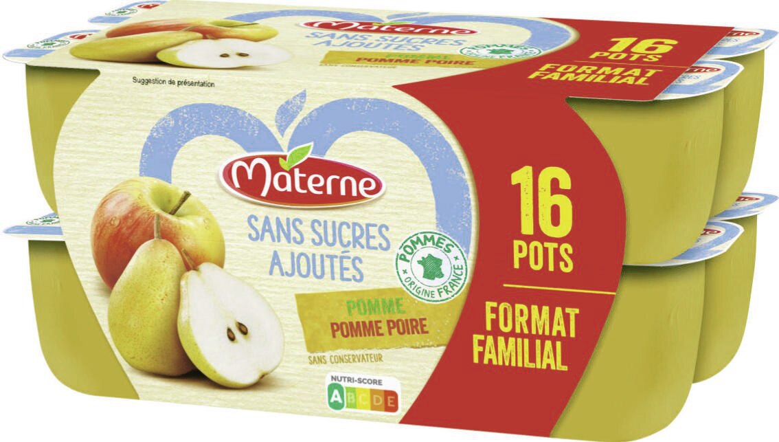 Compote sans sucres ajoutés pomme poire