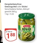 Knax Gewürzgurken im Angebot bei GLOBUS in Erlangen Knax Gewürzgurken Angebote von Hengstenberg bei GLOBUS Erlangen für 1,88 €