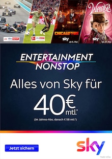 Sky Prospekt "ENTERTAINMENT NONSTOP" mit  Seiten (Nürnberg)