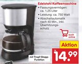 Edelstahl Kaffeemaschine Angebote bei Netto Marken-Discount Stralsund für 14,99 €