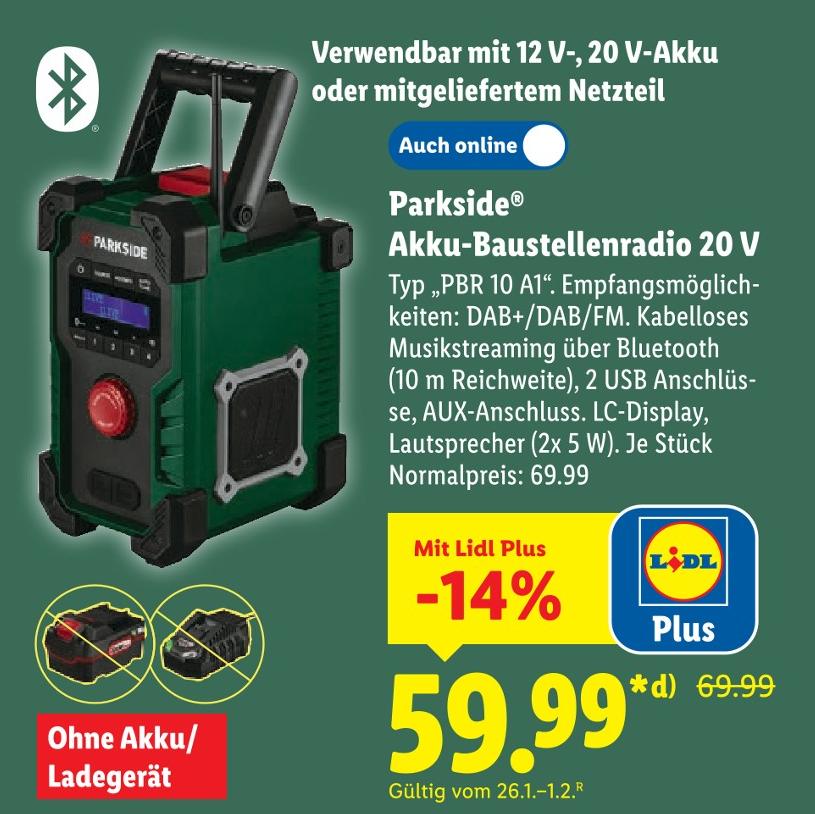 Akku-Baustellenradio 20 V