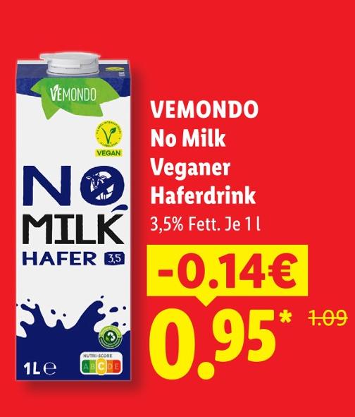 No Milk Veganer Haferdrink