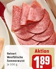 Westfälische Sommerwurst Angebote von Reinert bei REWE Unna für 1,89 €