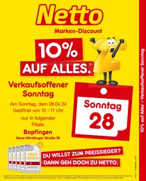 Netto Marken-Discount Prospekt für Bopfingen: "10% auf alles", 2 Seiten, 28.04.2024 - 28.04.2024