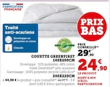 Couette 140x200cm - Greenfirst en promo chez Super U Martigues à 24,90 €