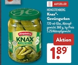 Knax-Gewürzgurken von Hengstenberg im aktuellen ALDI SÜD Prospekt für 1,89 €