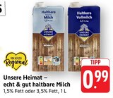 Haltbare fettarme Milch im Angebot bei EDEKA in Speyer Haltbare fettarme Milch Angebote von Unsere Heimat bei EDEKA Speyer für 0,99 €