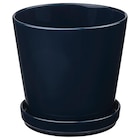 Aktuelles Blumentopf mit Untersetzer drinnen/draußen/schwarzblau 19 cm Angebot bei IKEA in Aachen ab 12,99 €