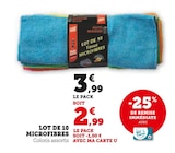 Promo Lot de 10 microfibres à 2,99 € dans le catalogue Super U à Faulquemont