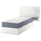 Bettgestell + Aufbewahrung+Matratze mit Kopfteil weiß/Valevåg fest 90x200 cm von NORDLI im aktuellen IKEA Prospekt für 488,00 €
