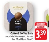 Coffee Balls Lungo Angebote von CoffeeB bei E center Reutlingen für 3,39 €