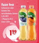 Schwarzer Tee Pfirsich oder Grüner Tee Blaubeere Lavendel Angebote von fuze tea bei Trink und Spare Ahlen für 1,99 €