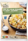 Duo de colin d'Alaska et noix de Saint-Jacques MSC, pâtes et fondue de poireaux à Picard dans Marfoz