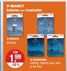 Knopfzellen im V-Markt Prospekt Batterie von V-MARKT im aktuellen V-Markt Prospekt für 1,99 €