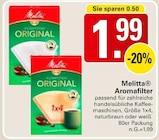 Aromafilter Angebote von Melitta bei WEZ Bad Oeynhausen für 1,99 €