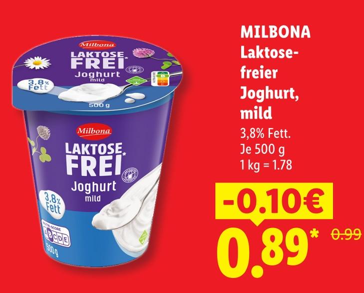 Laktosefreier Joghurt, mild