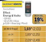 Energy & Vodka Angebote von Effect bei Metro Altenburg für 2,49 €