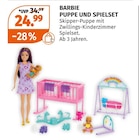 PUPPE UND SPIELSET von BARBIE im aktuellen Müller Prospekt für 24,99 €