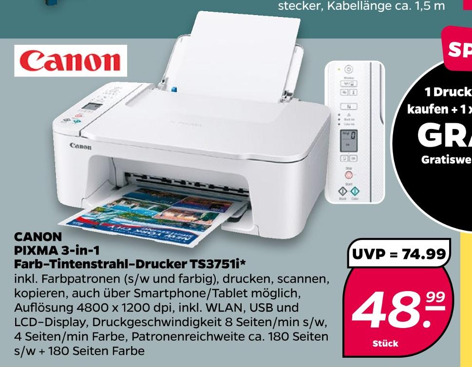 PIXMA 3-in-1 Farb-Tintenstrahl-Drucker TS3751i