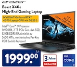 Aktuelles Beast X40e High-End Gaming Laptop Angebot bei ALDI SÜD in München ab 1.999,00 €