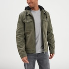 Promo Veste doublée capuche amovible en coton vert kaki homme à 59,99 € dans le catalogue La Halle à Nice