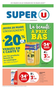 Prospectus Super U de la semaine "la beauté À PRIX BAS" avec 1 pages, valide du 18/03/2025 au 30/03/2025 pour Chatou et alentours