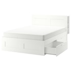 Bettgestell, Kopfteil und Schublade weiß/Lindbåden 180x200 cm im IKEA Prospekt zum Preis von 429,00 €