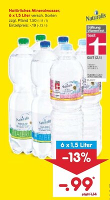Natürliches Mineralwasser bei Netto Marken-Discount in Bottrop Natürliches Mineralwasser im Angebot bei Netto Marken-Discount Bottrop für 0,99 €