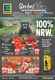 EDEKA Prospekt der Woche "Aktuelle Angebote" Seite 1, 11.08.2025 bis 16.08.2025 für Essen Aktueller EDEKA Prospekt "Aktuelle Angebote" Seite 1 von 24 Seiten für Essen