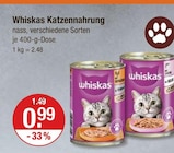 Katzennahrung von Whiskas im aktuellen V-Markt Prospekt für 0,99 €