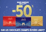 Promo 50% de remise immédiate sur le 2ème sur les chocolats Champs-élysées lindt à  dans le catalogue Intermarché à Rouillon