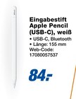 Eingabestift Apple Pencil (USB-C), weiß bei expert im Papenburg Prospekt für 84,00 €