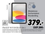 iPad 10,9" Wi-Fi 64 GB (10. Gen.) bei MEDIMAX im Mettmann Prospekt für 379,00 €