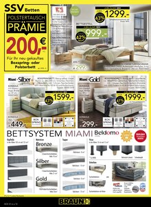 Bett im BRAUN Möbel-Center Prospekt "JUBILÄUMS SSV" mit 20 Seiten (Reutlingen)